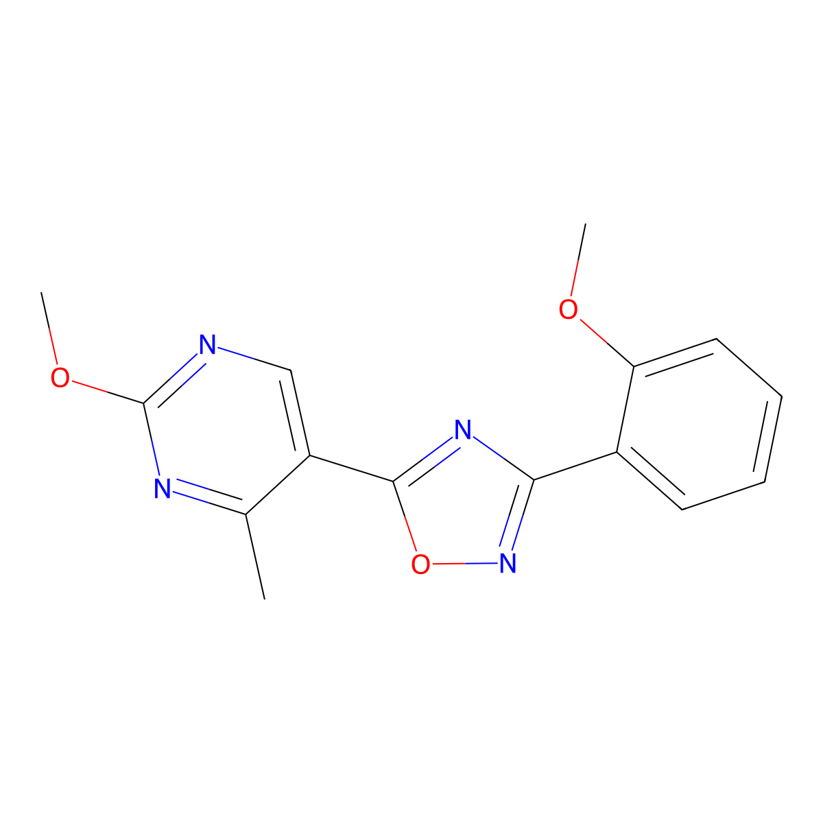 5-(2-Methoxy-4-methylpyrimidin-5-yl)-3-(2-methoxyphenyl)-1,2,4-oxadiazole molecular structure, CAS 2034375-68-1
