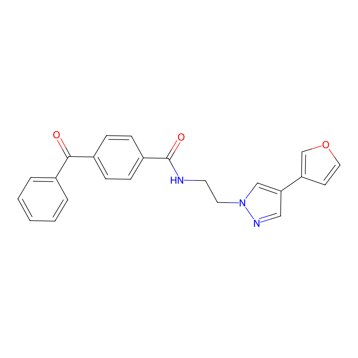 4-benzoyl-N-{2-[4-(furan-3-yl)-1H-pyrazol-1-yl]ethyl}benzamide molecular structure, CAS 2034375-74-9