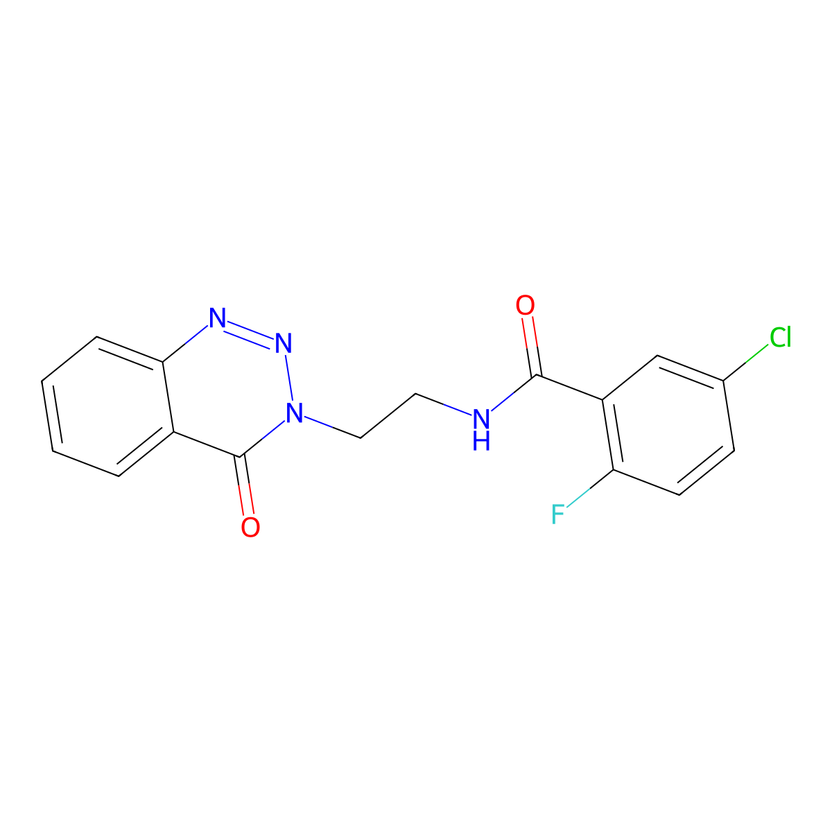 5-chloro-2-fluoro-N-(2-(4-oxobenzo[d][1,2,3]triazin-3(4H)-yl)ethyl)benzamide molecular structure, CAS 2034375-79-4
