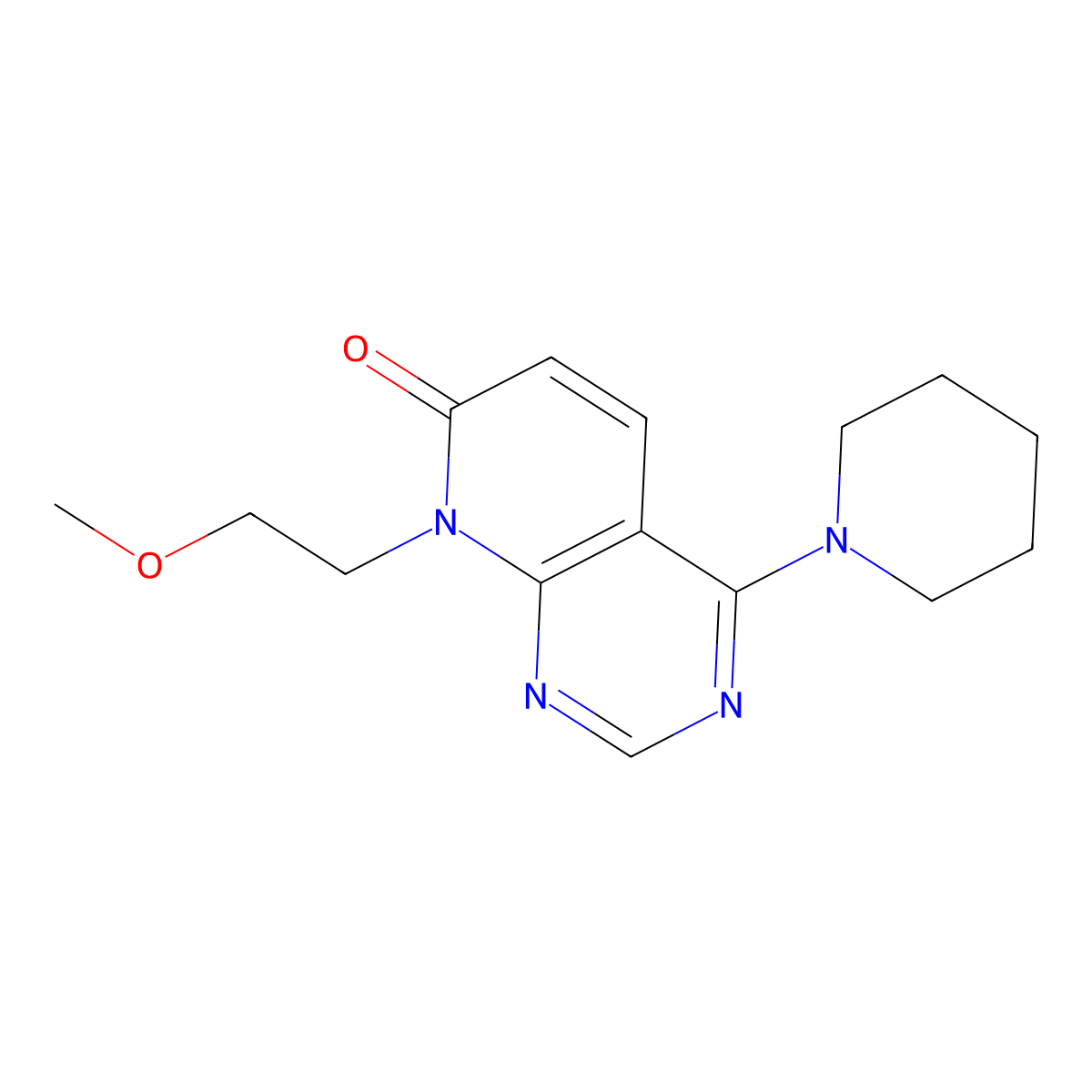 8-(2-methoxyethyl)-4-(piperidin-1-yl)pyrido[2,3-d]pyrimidin-7(8H)-one molecular structure, CAS 2034375-83-0