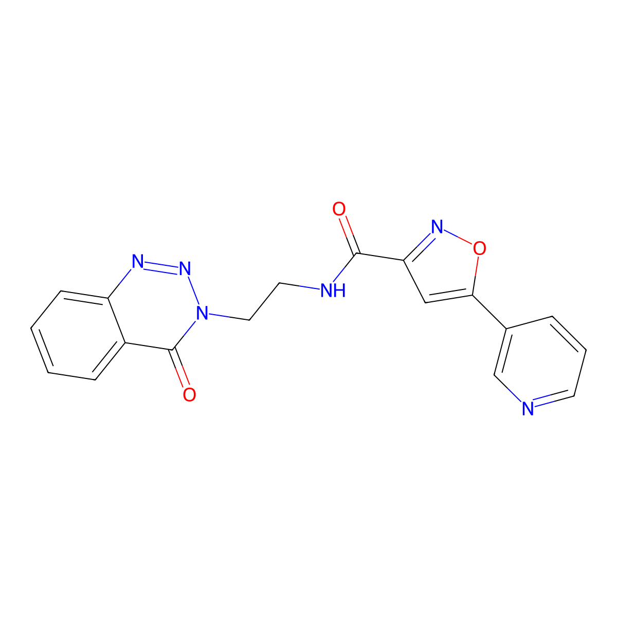 N-(2-(4-oxobenzo[d][1,2,3]triazin-3(4H)-yl)ethyl)-5-(pyridin-3-yl)isoxazole-3-carboxamide molecular structure, CAS 2034375-92-1