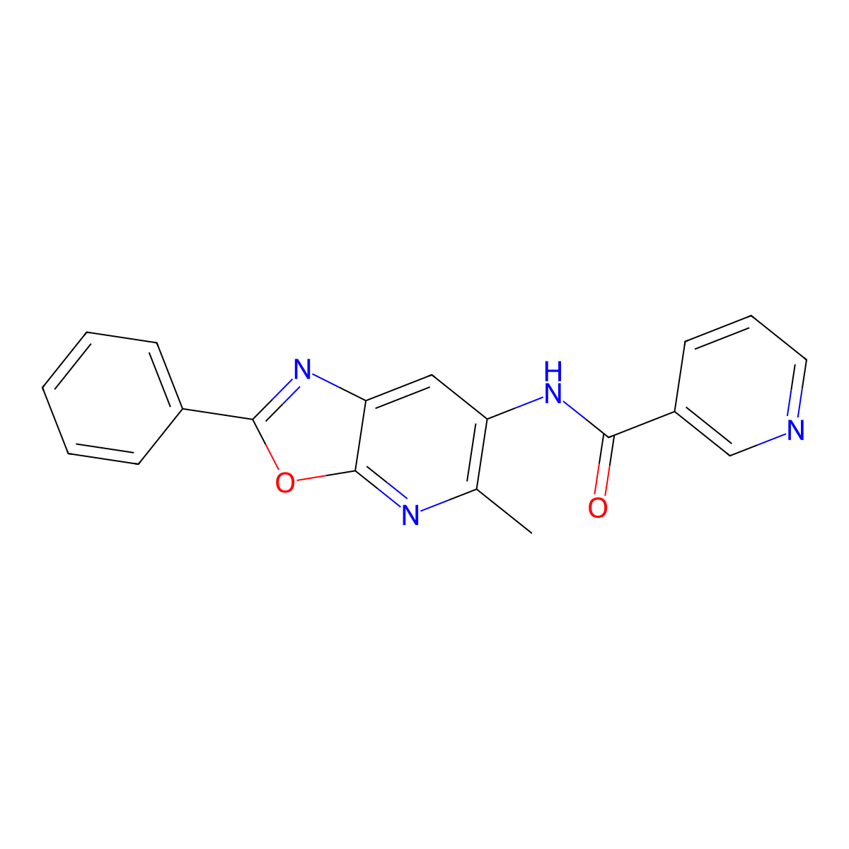 N-(5-methyl-2-phenyloxazolo[5,4-b]pyridin-6-yl)nicotinamide molecular structure, CAS 2034375-96-5