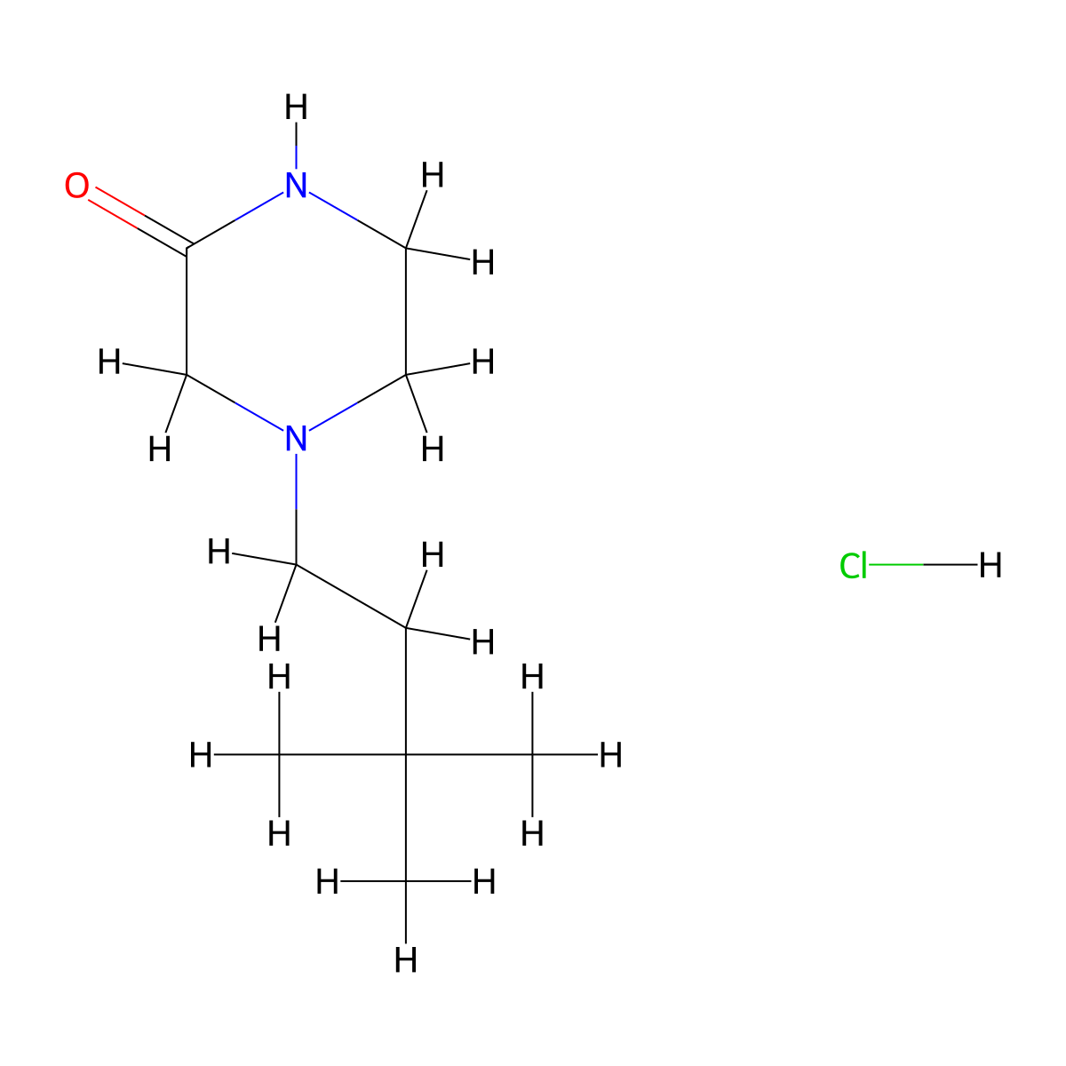 4-(3,3-Dimethylbutyl)piperazin-2-one hydrochloride molecular structure, CAS 2034376-07-1