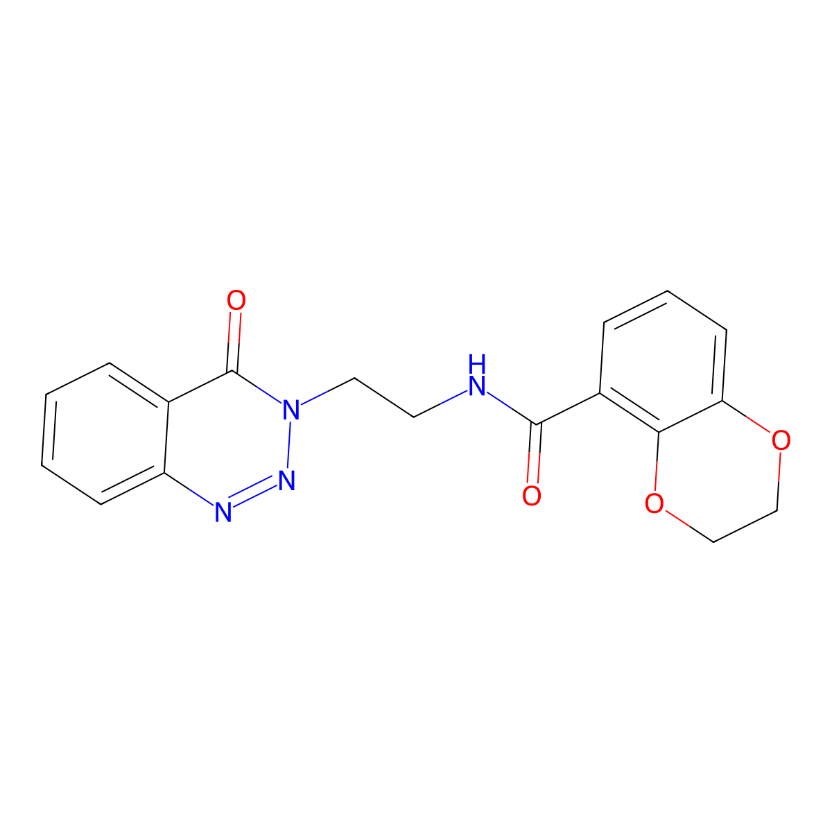 N-(2-(4-oxobenzo[d][1,2,3]triazin-3(4H)-yl)ethyl)-2,3-dihydrobenzo[b][1,4]dioxine-5-carboxamide molecular structure, CAS 2034376-10-6