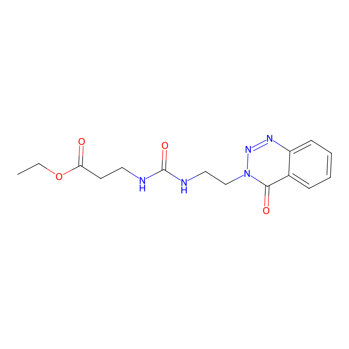 ethyl 3-(3-(2-(4-oxobenzo[d][1,2,3]triazin-3(4H)-yl)ethyl)ureido)propanoate molecular structure, CAS 2034376-23-1