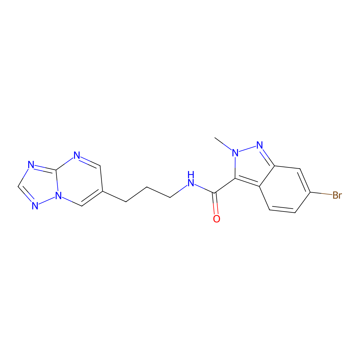 N-(3-([1,2,4]triazolo[1,5-a]pyrimidin-6-yl)propyl)-6-bromo-2-methyl-2H-indazole-3-carboxamide molecular structure, CAS 2034376-89-9
