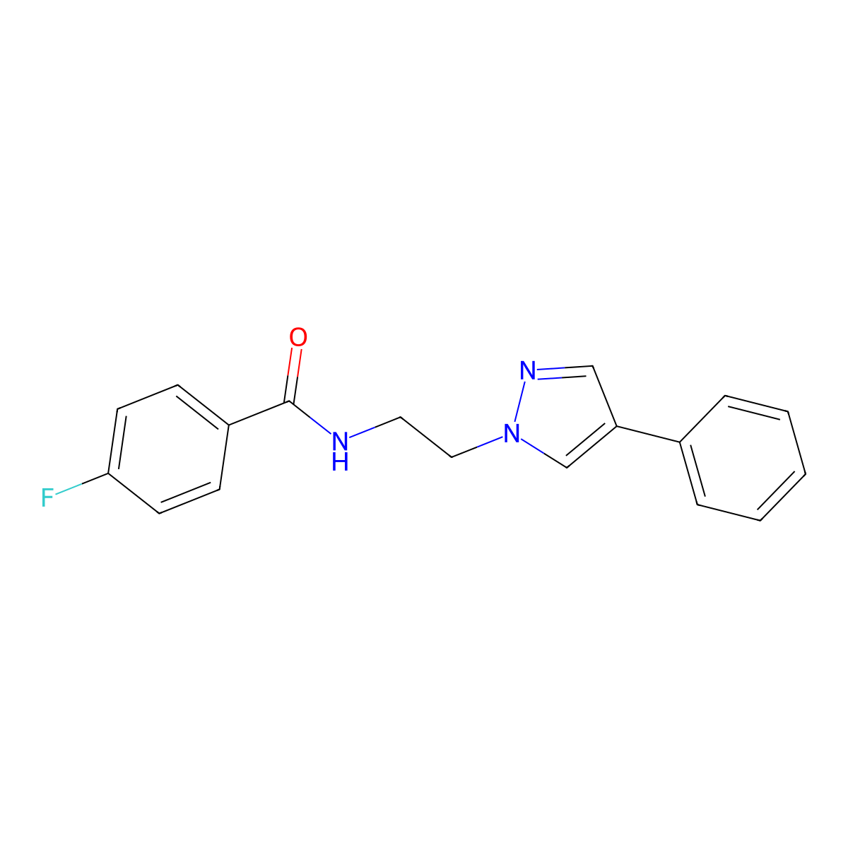 4-fluoro-N-(2-(4-phenyl-1H-pyrazol-1-yl)ethyl)benzamide molecular structure, CAS 2034377-01-8