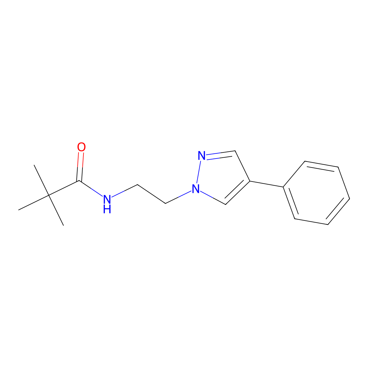 N-(2-(4-phenyl-1H-pyrazol-1-yl)ethyl)pivalamide molecular structure, CAS 2034377-13-2