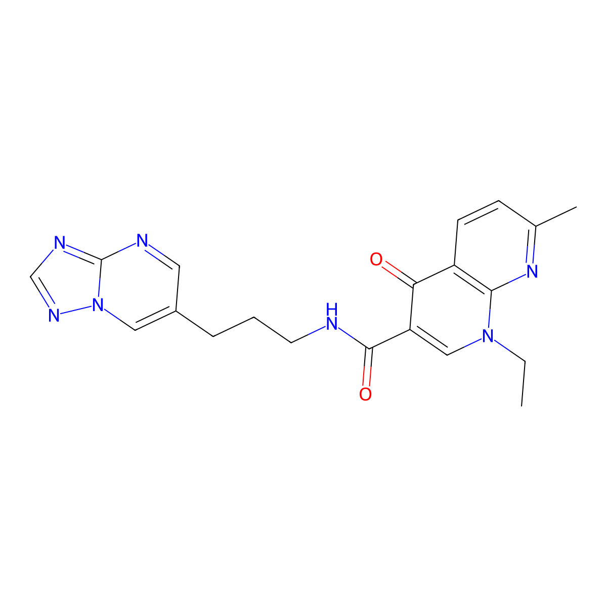 N-(3-([1,2,4]triazolo[1,5-a]pyrimidin-6-yl)propyl)-1-ethyl-7-methyl-4-oxo-1,4-dihydro-1,8-naphthyridine-3-carboxamide molecular structure, CAS 2034377-20-1