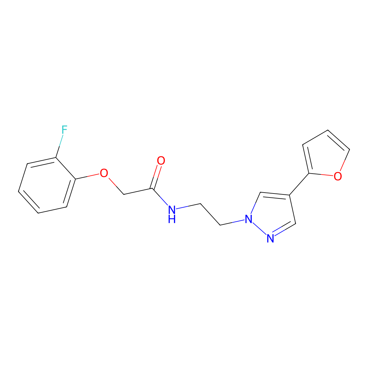 2-(2-fluorophenoxy)-N-{2-[4-(furan-2-yl)-1H-pyrazol-1-yl]ethyl}acetamide molecular structure, CAS 2034377-25-6