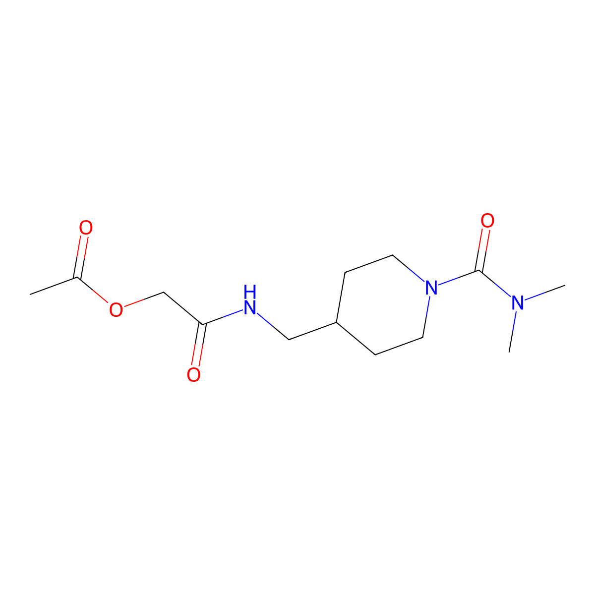 2-(((1-(Dimethylcarbamoyl)piperidin-4-yl)methyl)amino)-2-oxoethyl acetate molecular structure, CAS 2034377-38-1