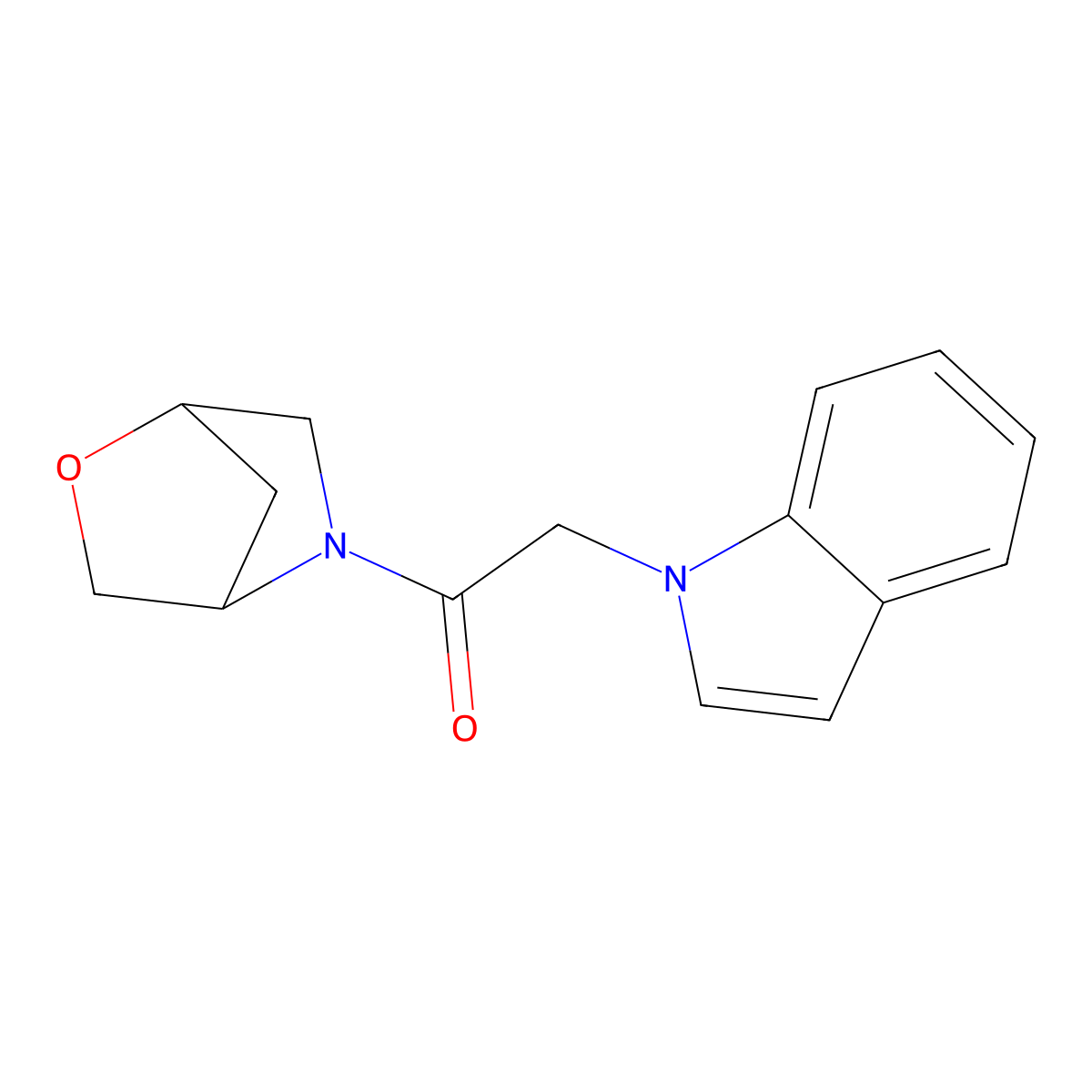 2-(1H-indol-1-yl)-1-{2-oxa-5-azabicyclo[2.2.1]heptan-5-yl}ethan-1-one molecular structure, CAS 2034377-49-4