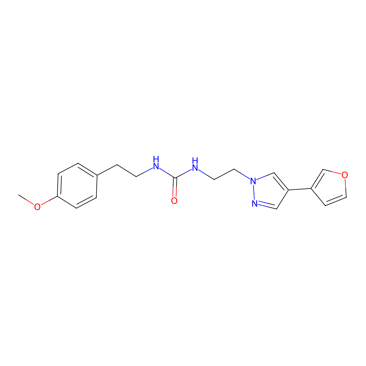 1-(2-(4-(furan-3-yl)-1H-pyrazol-1-yl)ethyl)-3-(4-methoxyphenethyl)urea molecular structure, CAS 2034377-60-9