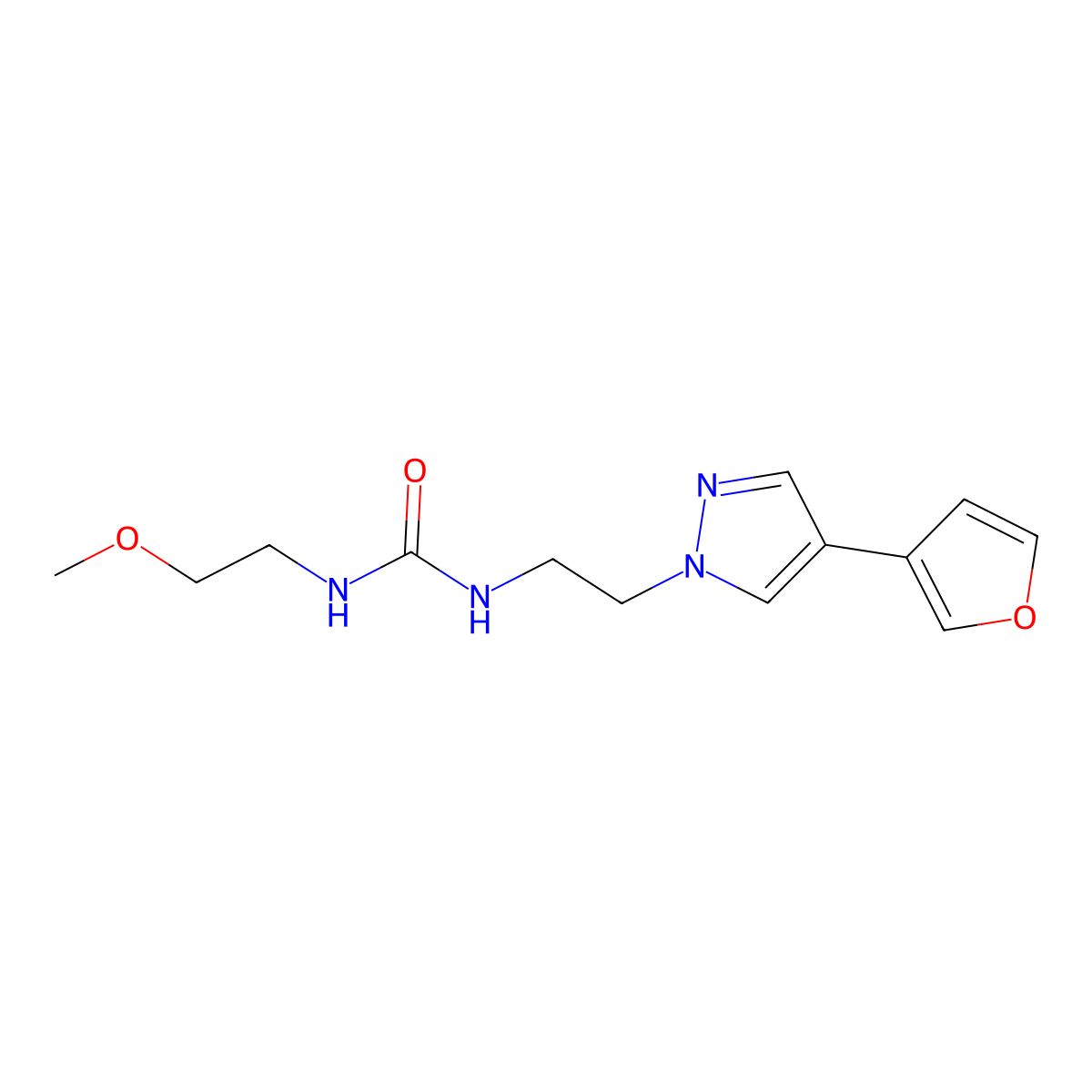 1-(2-(4-(furan-3-yl)-1H-pyrazol-1-yl)ethyl)-3-(2-methoxyethyl)urea molecular structure, CAS 2034377-67-6