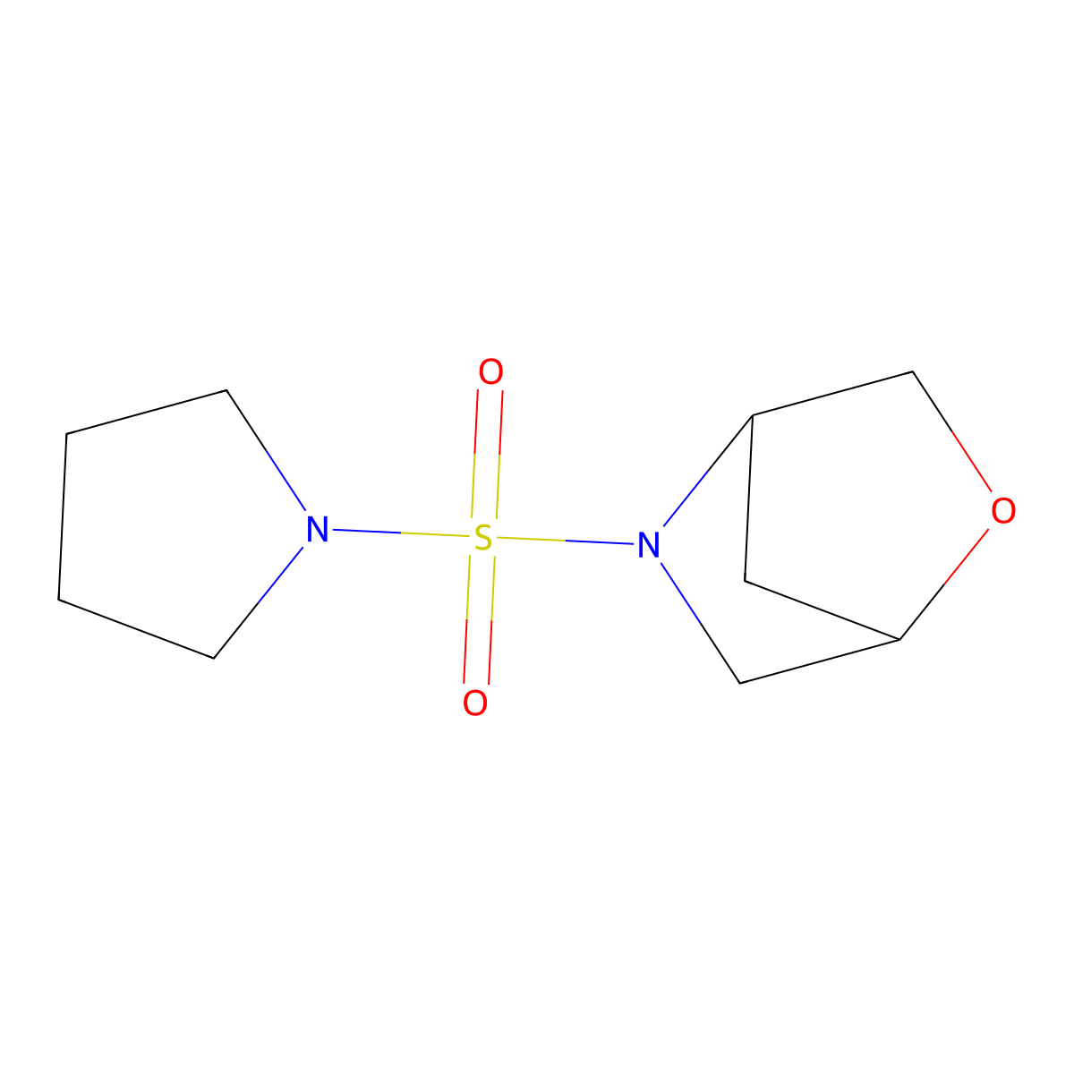5-(Pyrrolidin-1-ylsulfonyl)-2-oxa-5-azabicyclo[2.2.1]heptane molecular structure, CAS 2034377-70-1