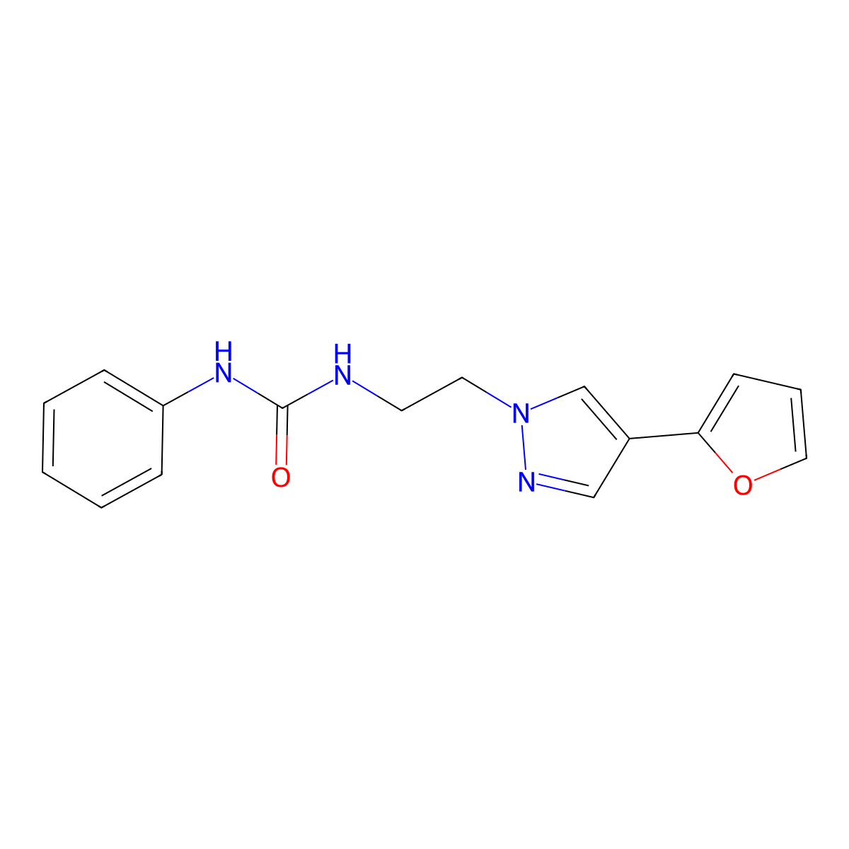 1-(2-(4-(furan-2-yl)-1H-pyrazol-1-yl)ethyl)-3-phenylurea molecular structure, CAS 2034377-71-2