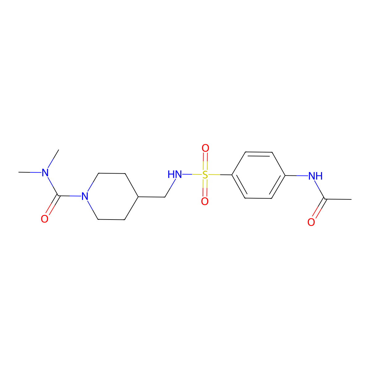4-[(4-acetamidobenzenesulfonamido)methyl]-N,N-dimethylpiperidine-1-carboxamide molecular structure, CAS 2034377-72-3