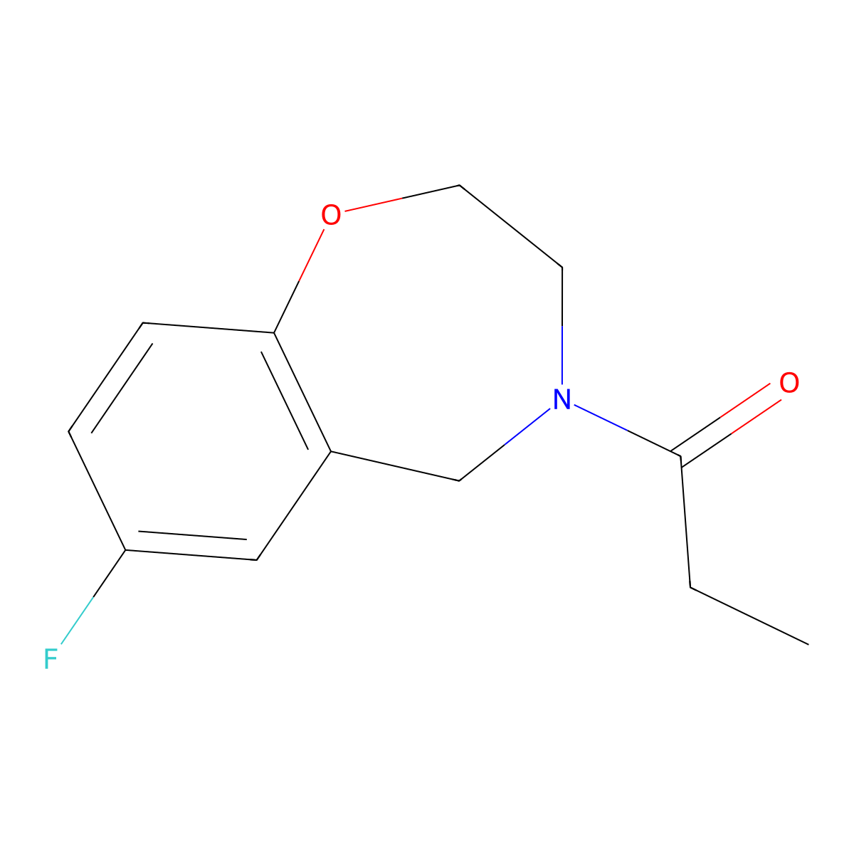 1-(7-fluoro-2,3-dihydrobenzo[f][1,4]oxazepin-4(5H)-yl)propan-1-one molecular structure, CAS 2034377-84-7