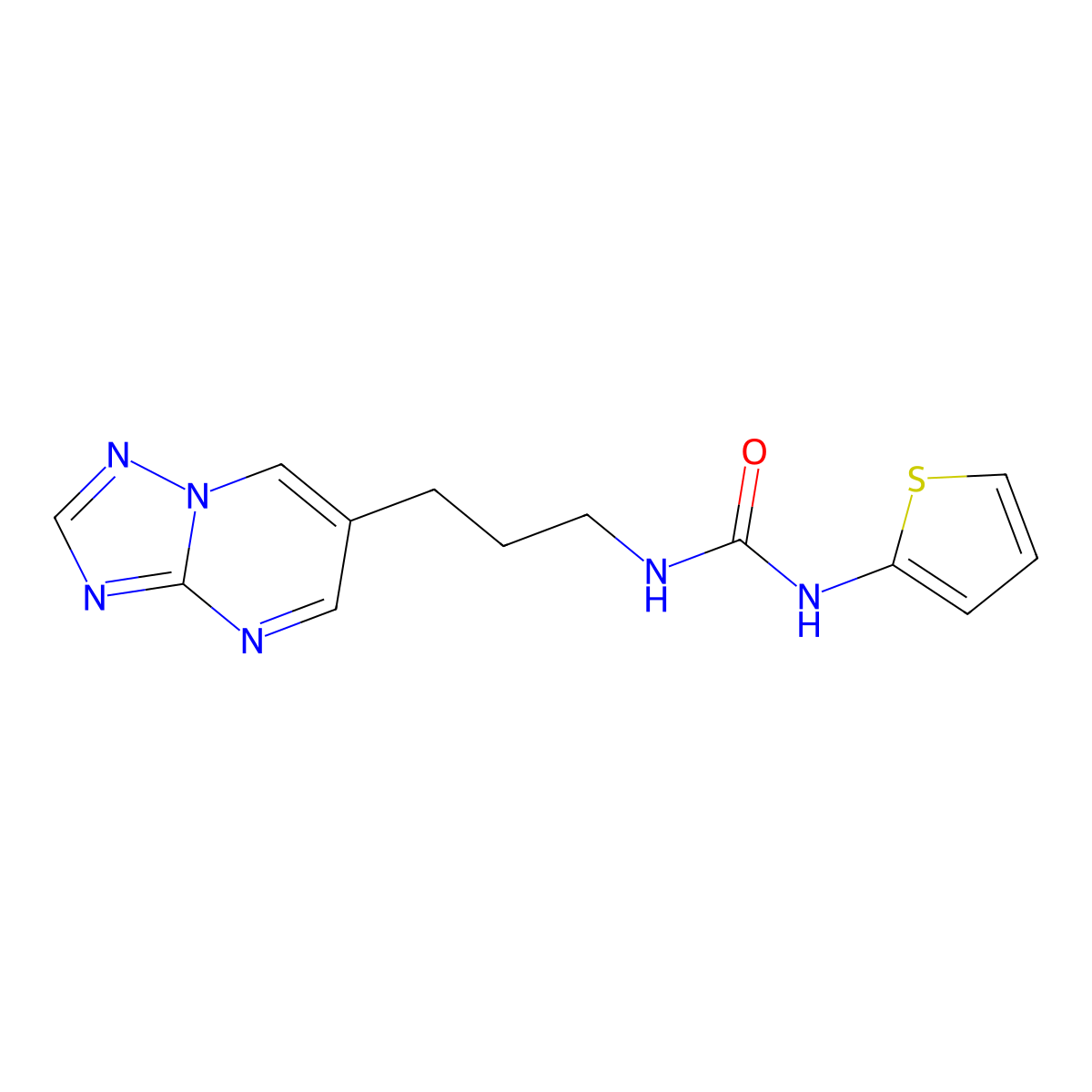 1-(3-([1,2,4]Triazolo[1,5-a]pyrimidin-6-yl)propyl)-3-(thiophen-2-yl)urea molecular structure, CAS 2034377-94-9