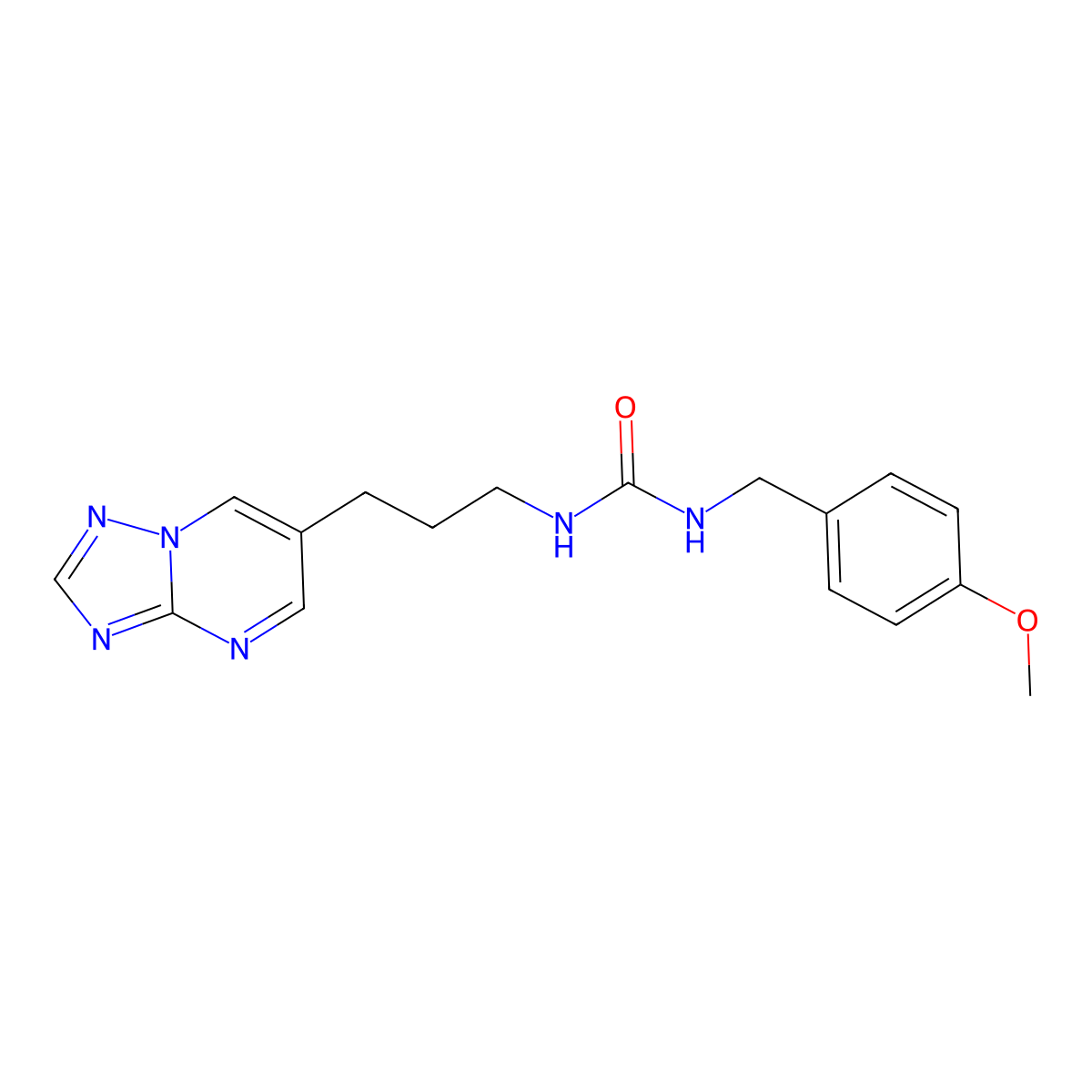 1-(3-([1,2,4]Triazolo[1,5-a]pyrimidin-6-yl)propyl)-3-(4-methoxybenzyl)urea molecular structure, CAS 2034378-02-2