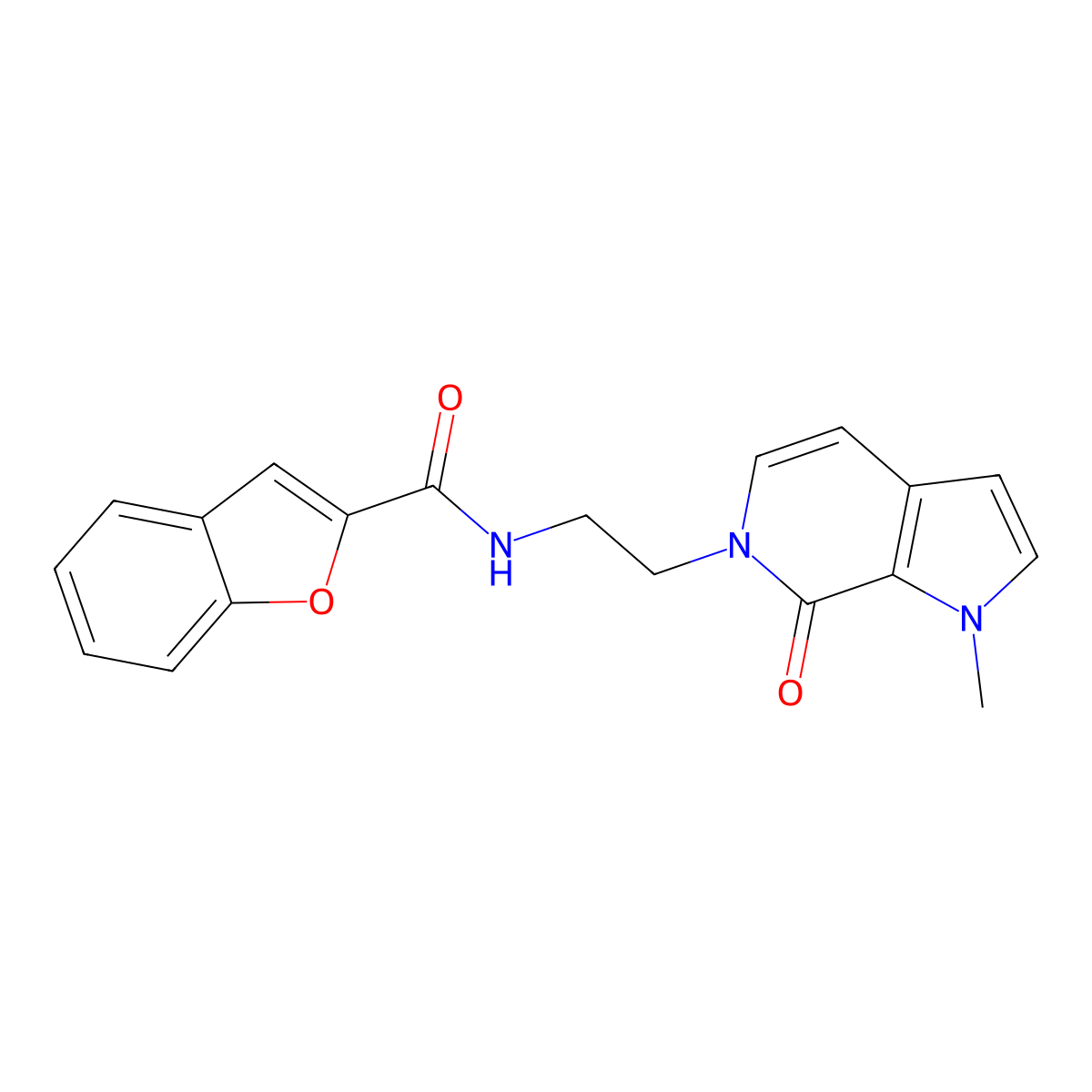 N-(2-(1-methyl-7-oxo-1H-pyrrolo[2,3-c]pyridin-6(7H)-yl)ethyl)benzofuran-2-carboxamide molecular structure, CAS 2034378-14-6
