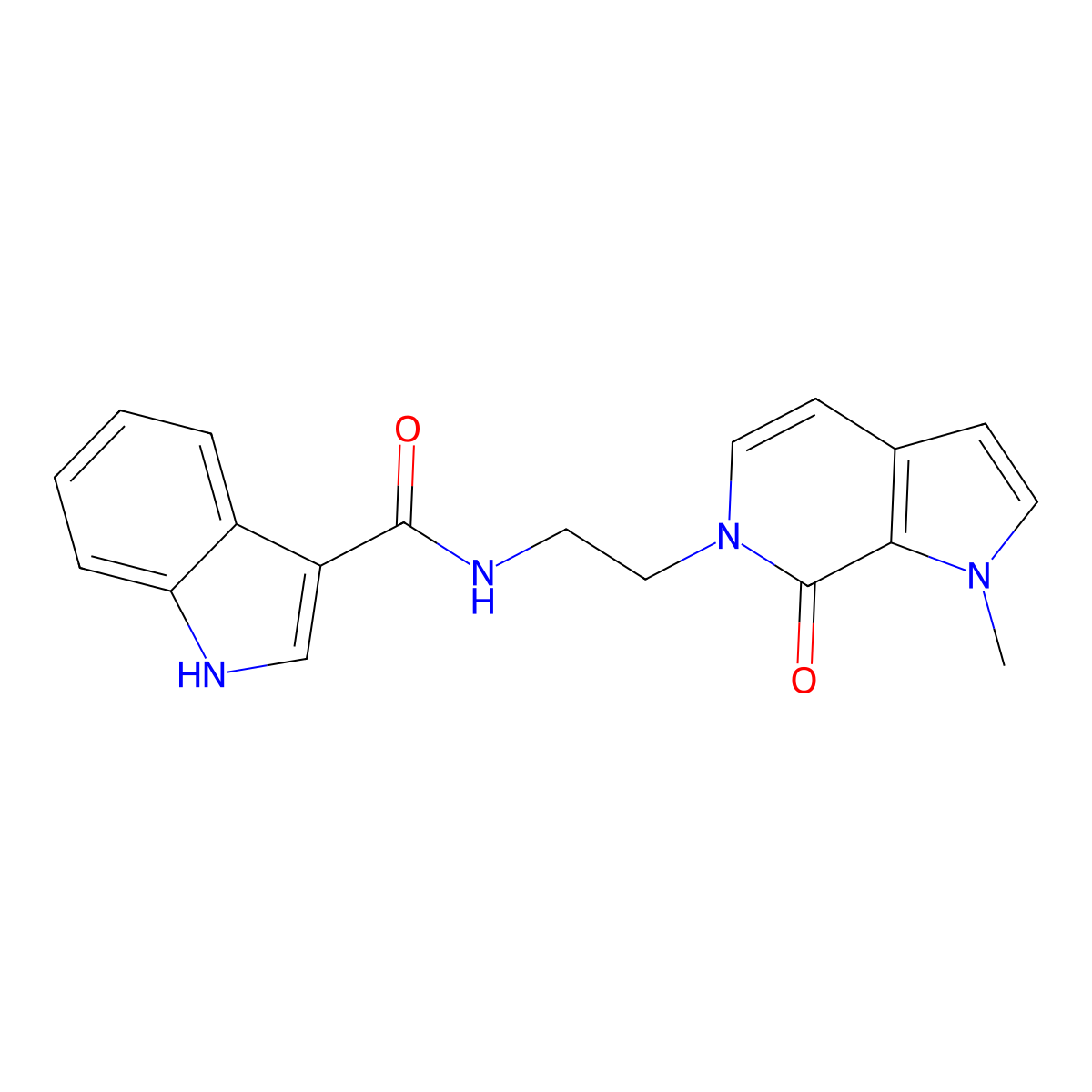 N-(2-(1-methyl-7-oxo-1H-pyrrolo[2,3-c]pyridin-6(7H)-yl)ethyl)-1H-indole-3-carboxamide molecular structure, CAS 2034378-19-1