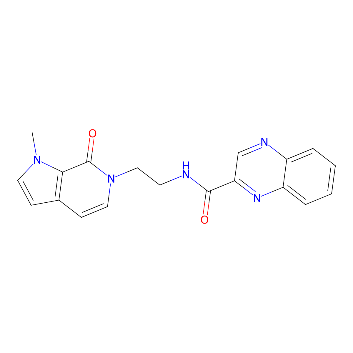N-(2-(1-methyl-7-oxo-1H-pyrrolo[2,3-c]pyridin-6(7H)-yl)ethyl)quinoxaline-2-carboxamide molecular structure, CAS 2034378-26-0