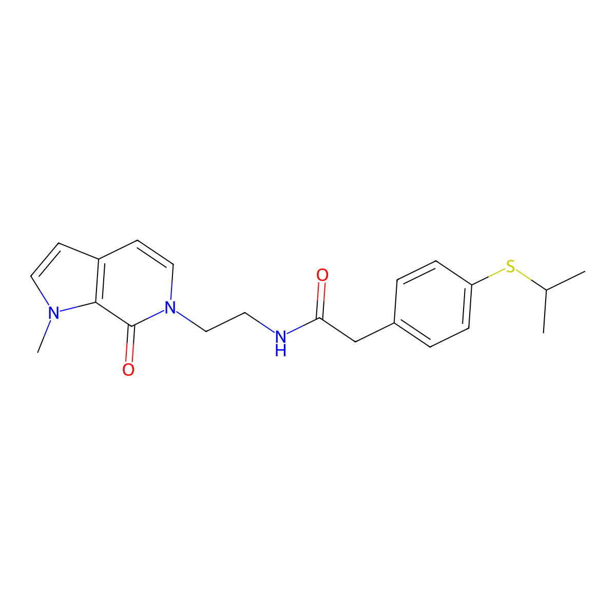 2-(4-(isopropylthio)phenyl)-N-(2-(1-methyl-7-oxo-1H-pyrrolo[2,3-c]pyridin-6(7H)-yl)ethyl)acetamide molecular structure, CAS 2034378-29-3