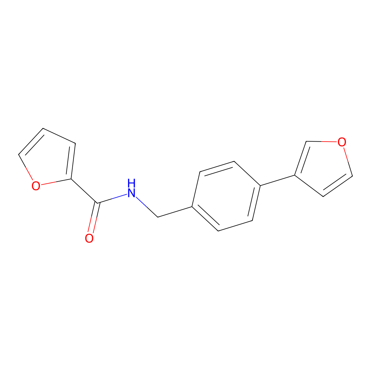 N-(4-(furan-3-yl)benzyl)furan-2-carboxamide molecular structure, CAS 2034378-44-2