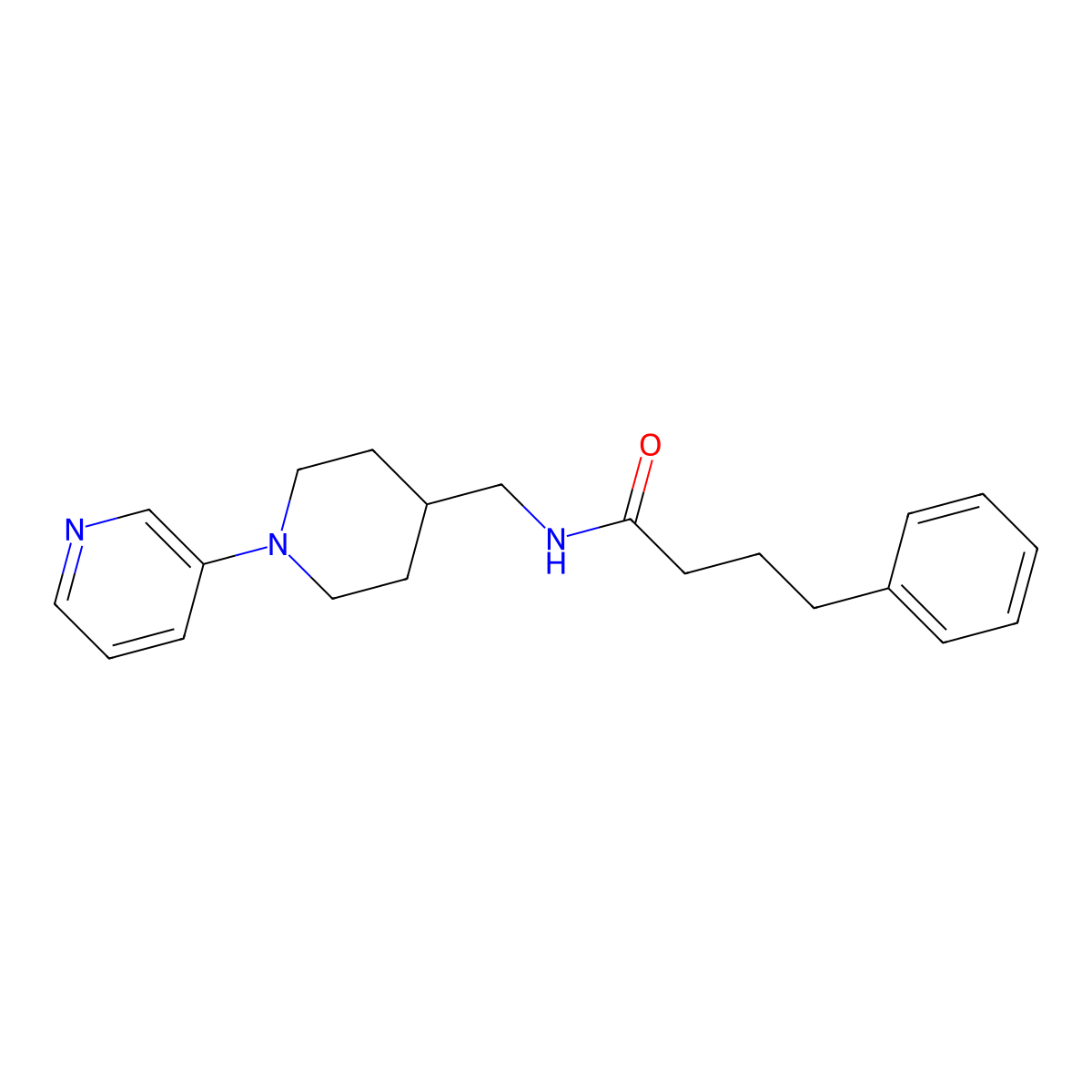 4-phenyl-N-{[1-(pyridin-3-yl)piperidin-4-yl]methyl}butanamide molecular structure, CAS 2034378-49-7