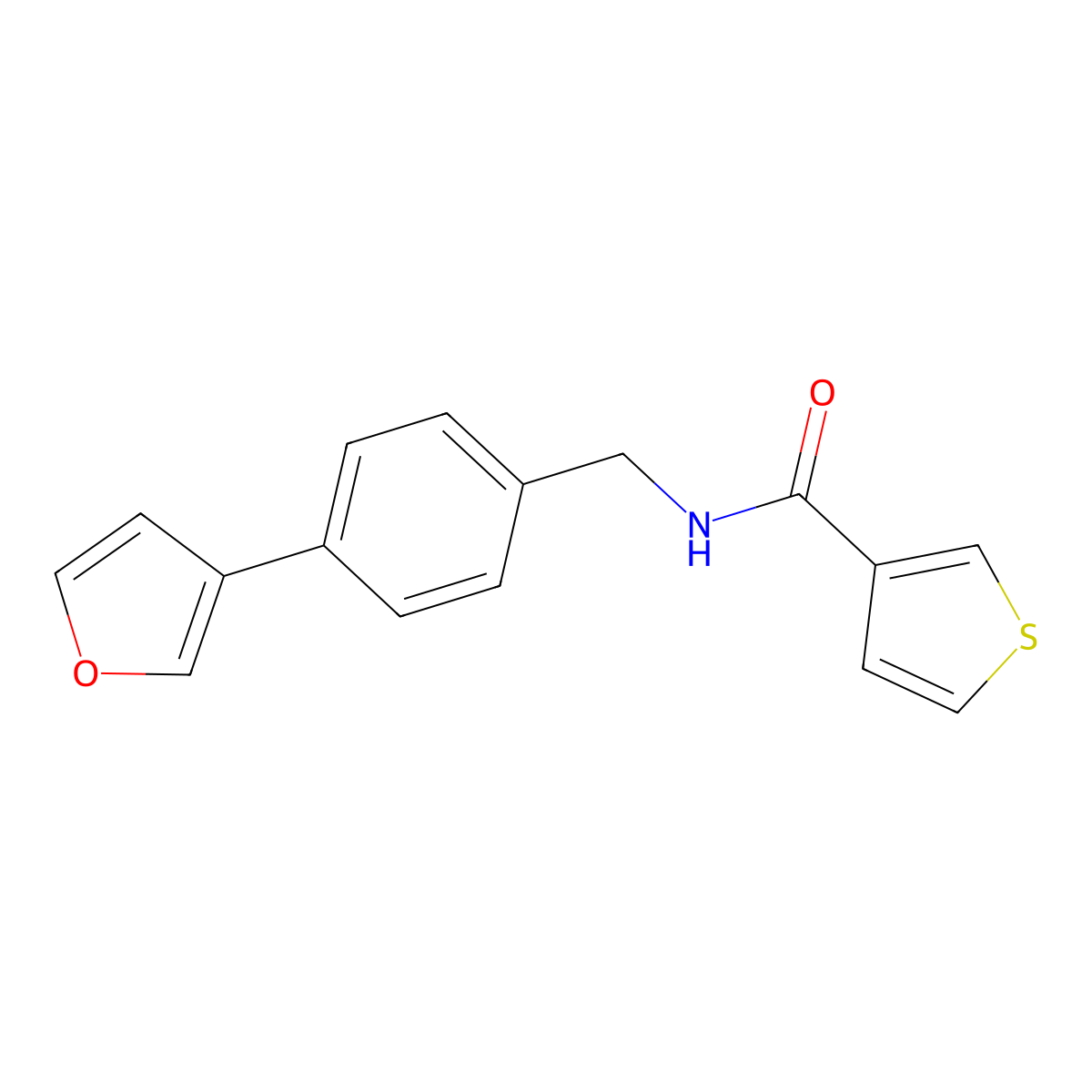 N-(4-(furan-3-yl)benzyl)thiophene-3-carboxamide molecular structure, CAS 2034378-50-0