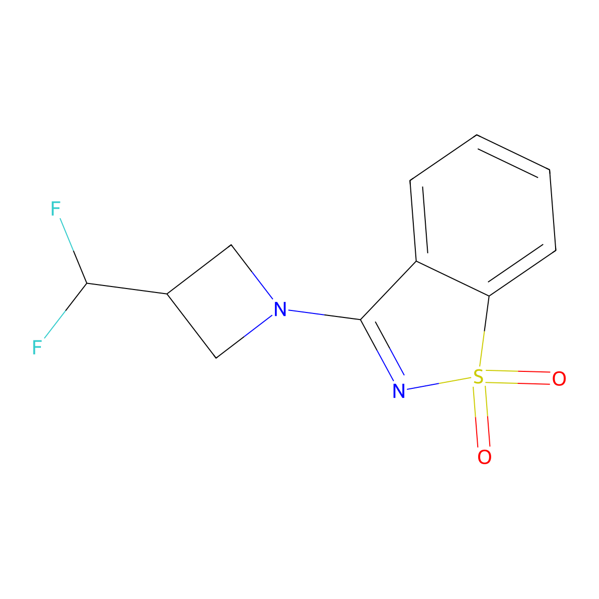 3-(3-(Difluoromethyl)azetidin-1-yl)benzo[d]isothiazole 1,1-dioxide molecular structure, CAS 2034378-53-3