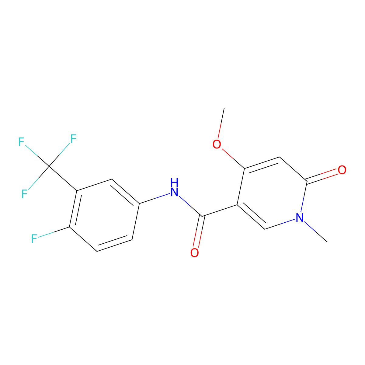 N-[4-fluoro-3-(trifluoromethyl)phenyl]-4-methoxy-1-methyl-6-oxo-1,6-dihydropyridine-3-carboxamide molecular structure, CAS 2034378-72-6