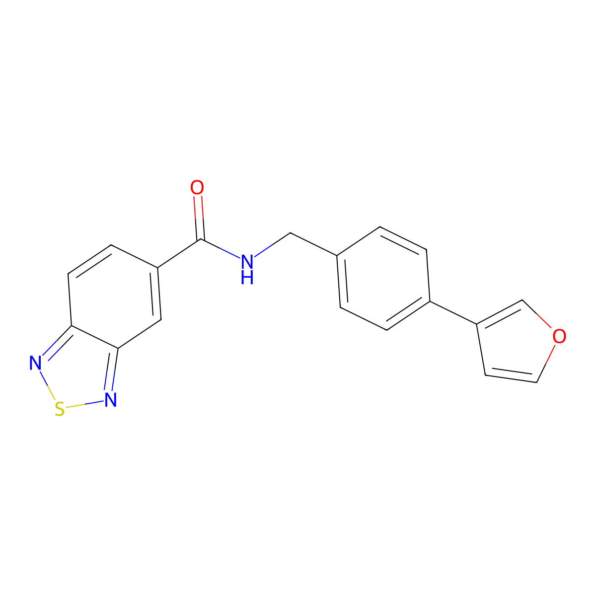 N-(4-(furan-3-yl)benzyl)benzo[c][1,2,5]thiadiazole-5-carboxamide molecular structure, CAS 2034378-73-7