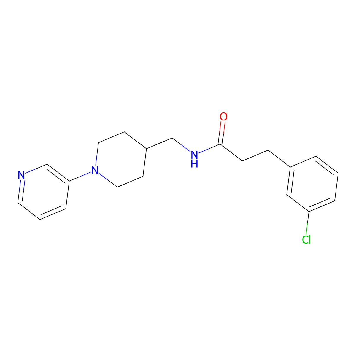 3-(3-chlorophenyl)-N-{[1-(pyridin-3-yl)piperidin-4-yl]methyl}propanamide molecular structure, CAS 2034378-76-0