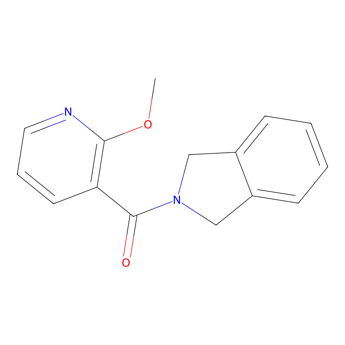 Isoindolin-2-yl(2-methoxypyridin-3-yl)methanone molecular structure, CAS 2034378-80-6