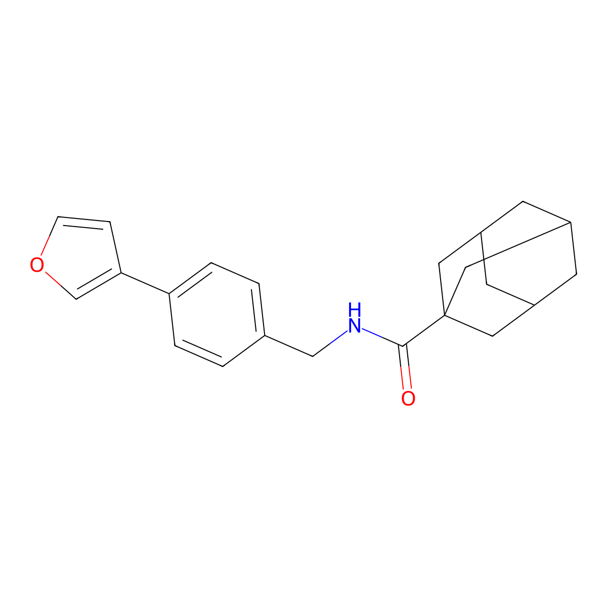 N-{[4-(furan-3-yl)phenyl]methyl}adamantane-1-carboxamide molecular structure, CAS 2034378-86-2