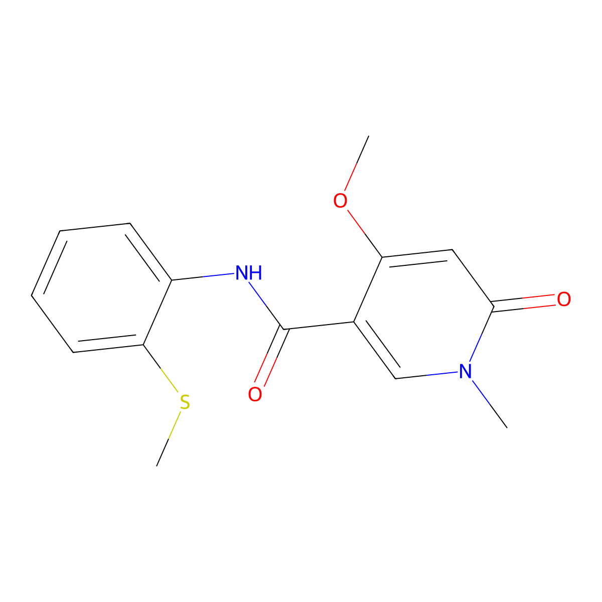 4-methoxy-1-methyl-N-(2-(methylthio)phenyl)-6-oxo-1,6-dihydropyridine-3-carboxamide molecular structure, CAS 2034378-88-4