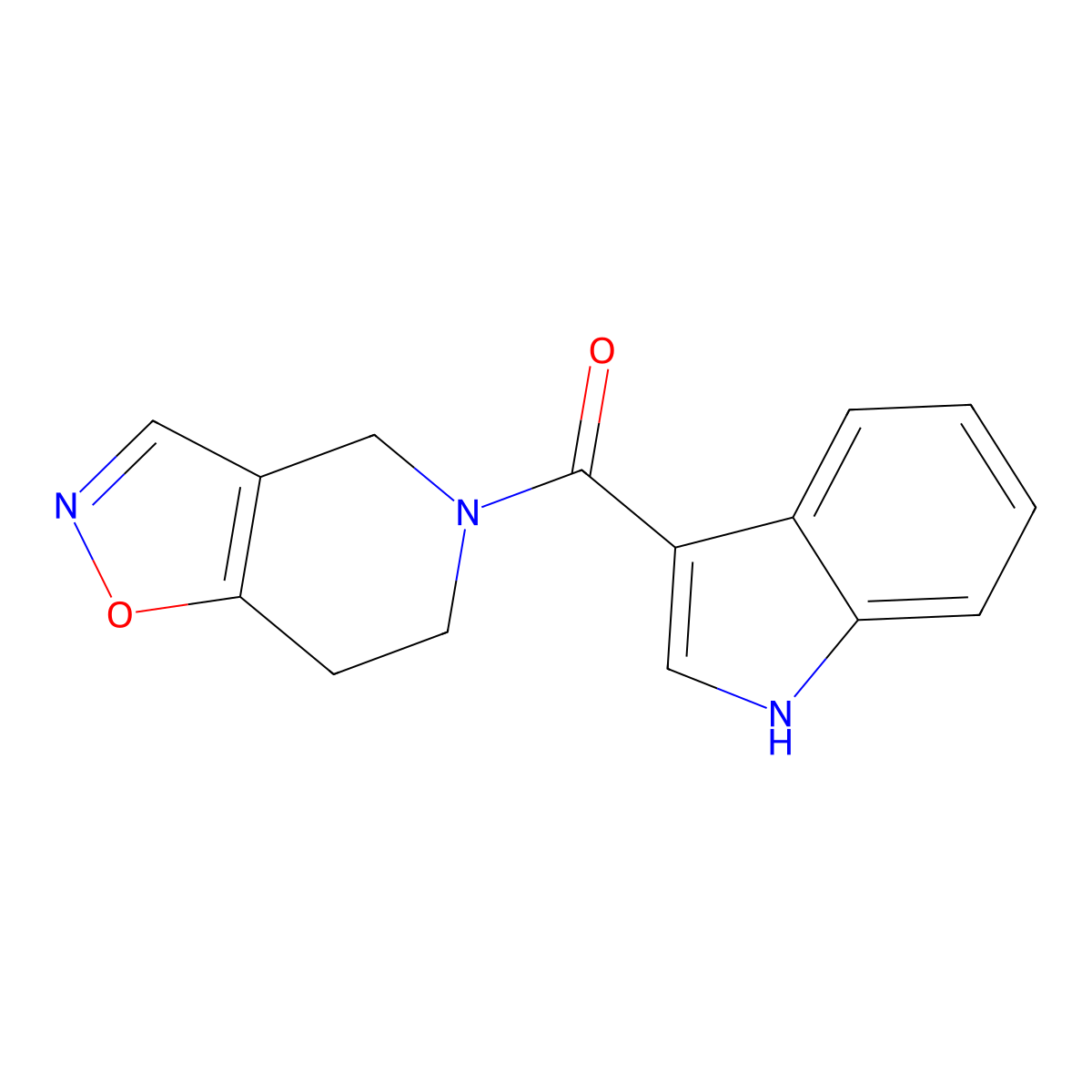 (6,7-dihydroisoxazolo[4,5-c]pyridin-5(4H)-yl)(1H-indol-3-yl)methanone molecular structure, CAS 2034378-89-5