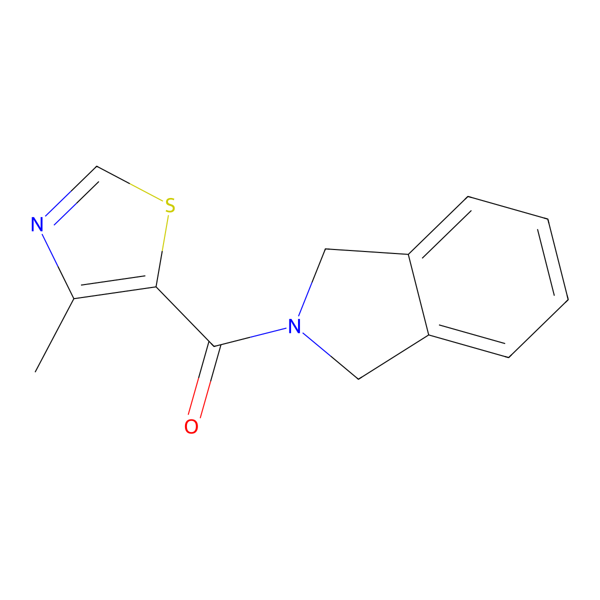 Isoindolin-2-yl(4-methylthiazol-5-yl)methanone molecular structure, CAS 2034378-96-4