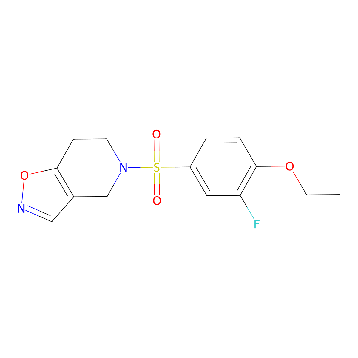 5-((4-Ethoxy-3-fluorophenyl)sulfonyl)-4,5,6,7-tetrahydroisoxazolo[4,5-c]pyridine molecular structure, CAS 2034379-06-9