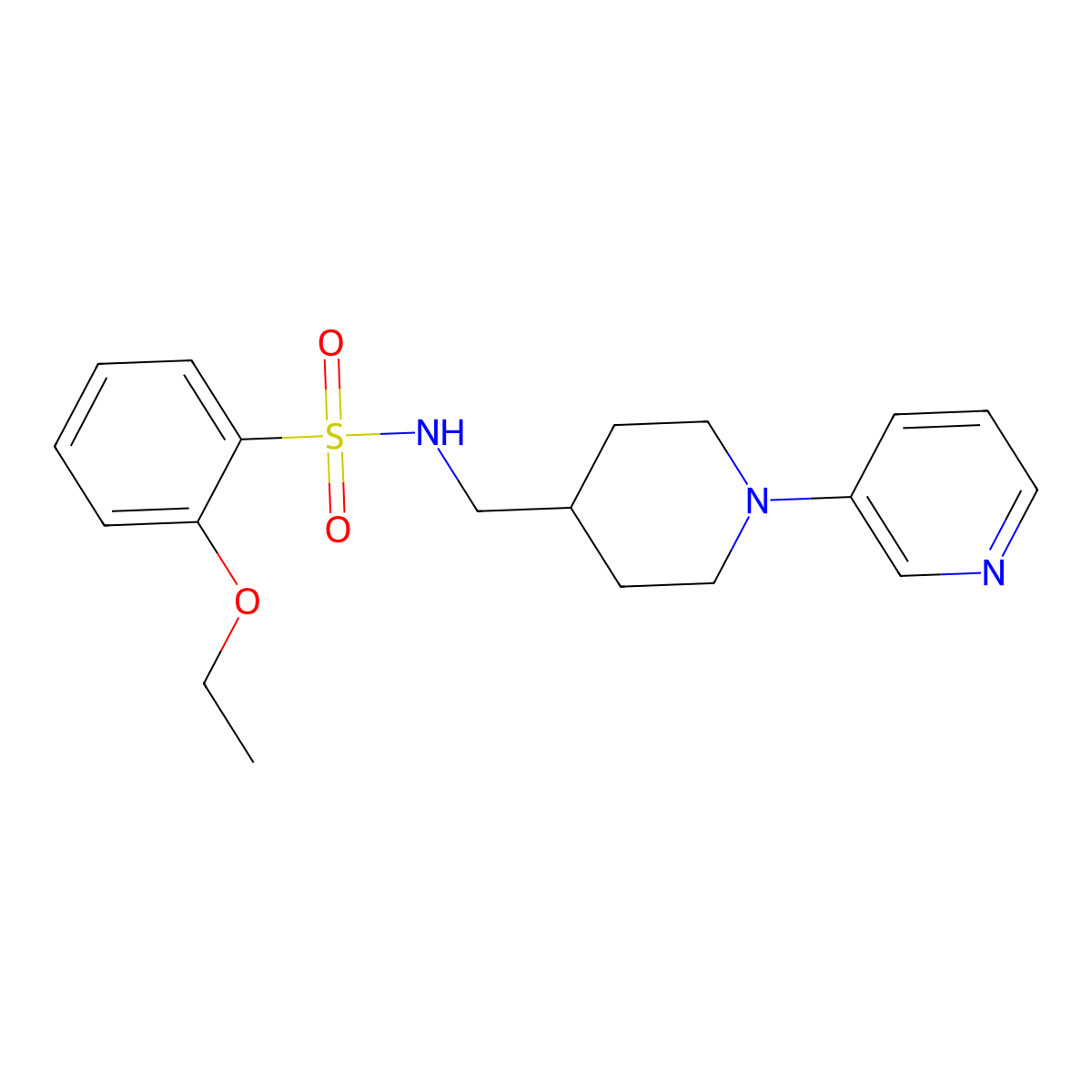 2-ethoxy-N-((1-(pyridin-3-yl)piperidin-4-yl)methyl)benzenesulfonamide molecular structure, CAS 2034379-13-8