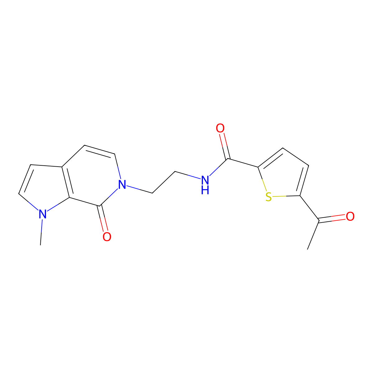 5-acetyl-N-(2-(1-methyl-7-oxo-1H-pyrrolo[2,3-c]pyridin-6(7H)-yl)ethyl)thiophene-2-carboxamide molecular structure, CAS 2034379-17-2