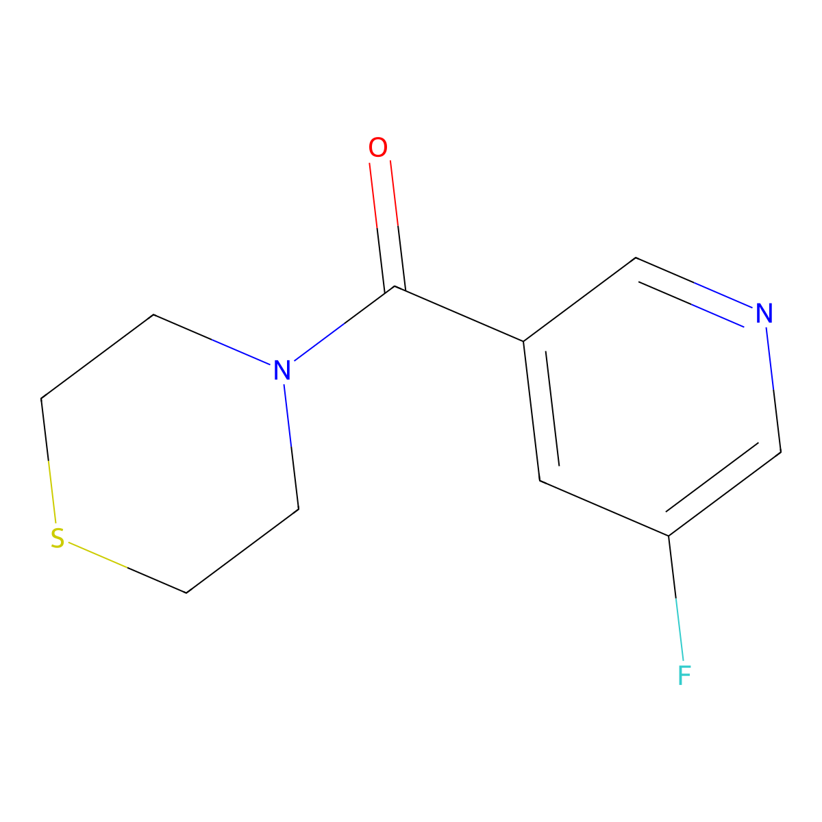 (5-Fluoropyridin-3-yl)(thiomorpholino)methanone molecular structure, CAS 2034379-20-7