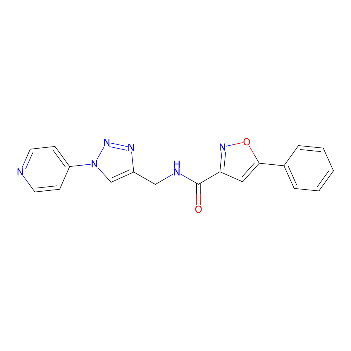 5-phenyl-N-((1-(pyridin-4-yl)-1H-1,2,3-triazol-4-yl)methyl)isoxazole-3-carboxamide molecular structure, CAS 2034379-22-9