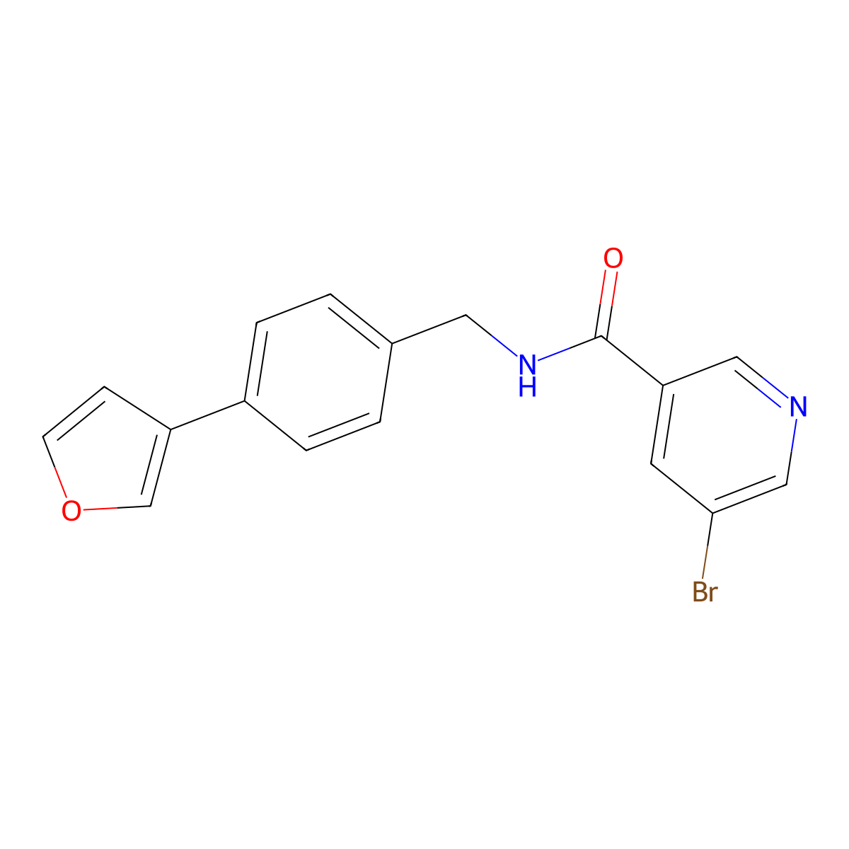 5-bromo-N-(4-(furan-3-yl)benzyl)nicotinamide molecular structure, CAS 2034379-29-6