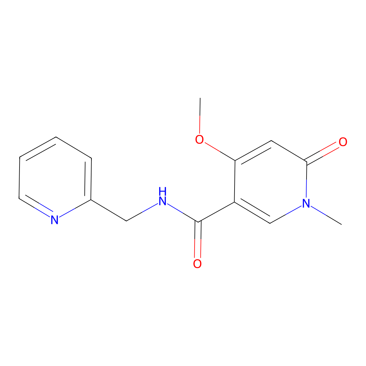 4-methoxy-1-methyl-6-oxo-N-(pyridin-2-ylmethyl)-1,6-dihydropyridine-3-carboxamide molecular structure, CAS 2034379-35-4