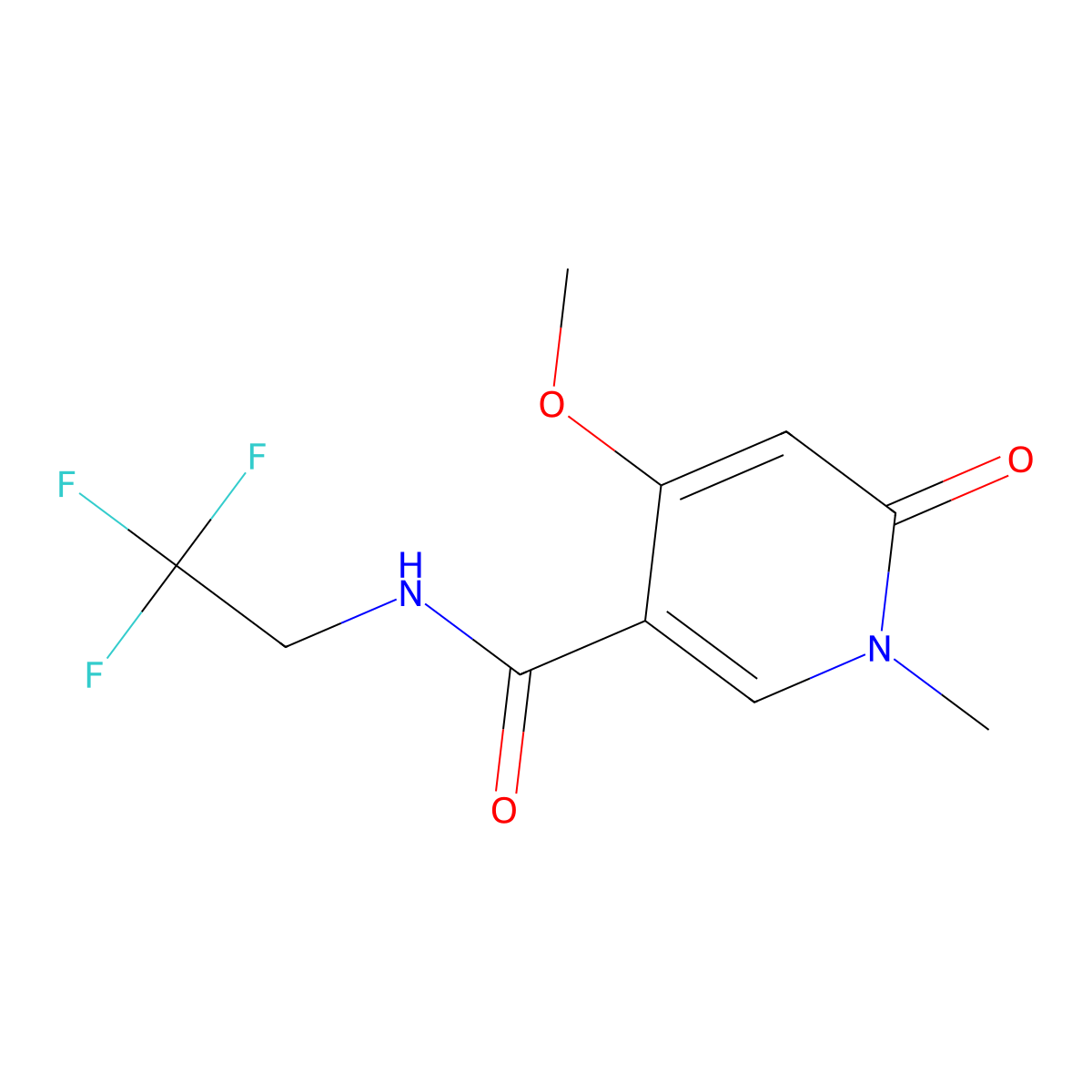 4-methoxy-1-methyl-6-oxo-N-(2,2,2-trifluoroethyl)-1,6-dihydropyridine-3-carboxamide molecular structure, CAS 2034379-51-4