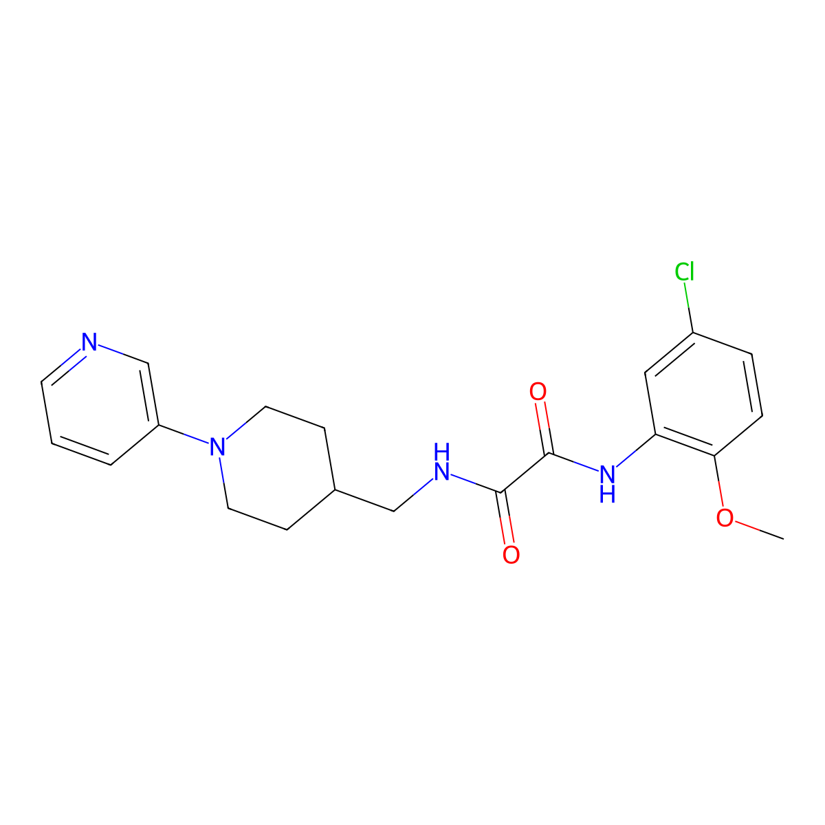 N1-(5-chloro-2-methoxyphenyl)-N2-((1-(pyridin-3-yl)piperidin-4-yl)methyl)oxalamide molecular structure, CAS 2034379-55-8