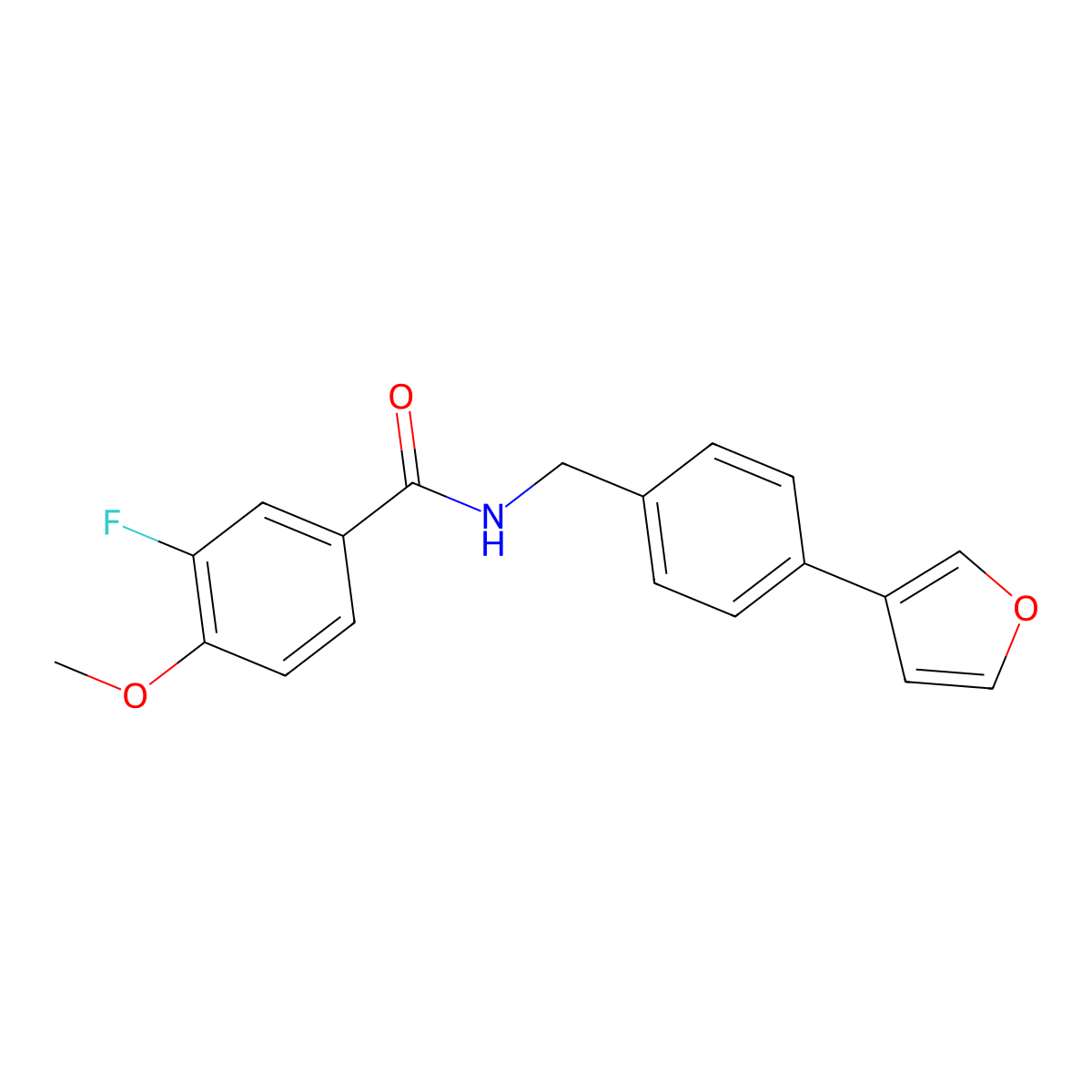 3-fluoro-N-(4-(furan-3-yl)benzyl)-4-methoxybenzamide molecular structure, CAS 2034379-57-0